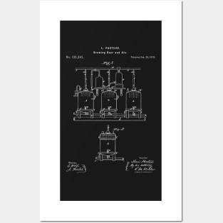 Beer Patent - Brewing Beer Art - Black Chalkboard Posters and Art